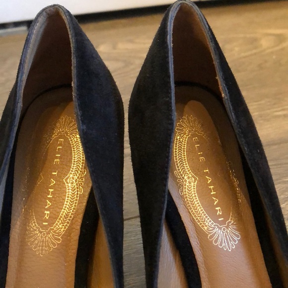 Elie Tahari black suade heels size 37 - Picture 7 of 10